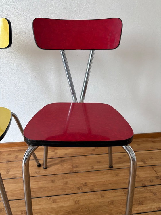Image 1 of Chaises de cuisine en Formica, lot de 2