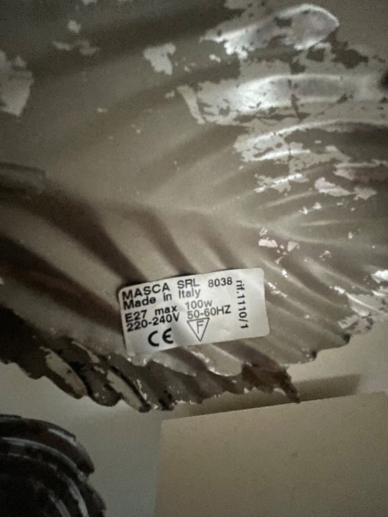 Image 1 of Lámpara Masca con estilo | Motivo floral plateado