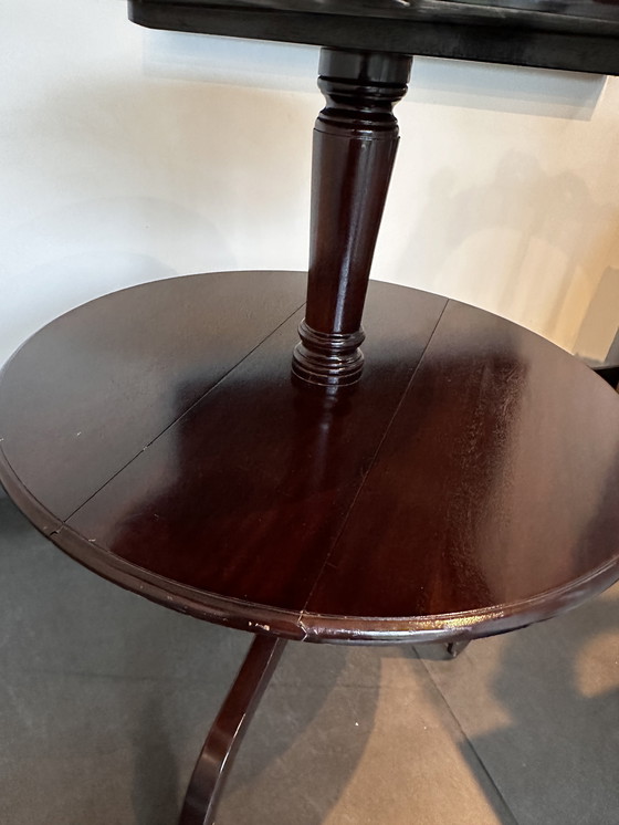 Image 1 of Montaplatos plegable antiguo / Mesa de servicio de dos niveles con ruedas