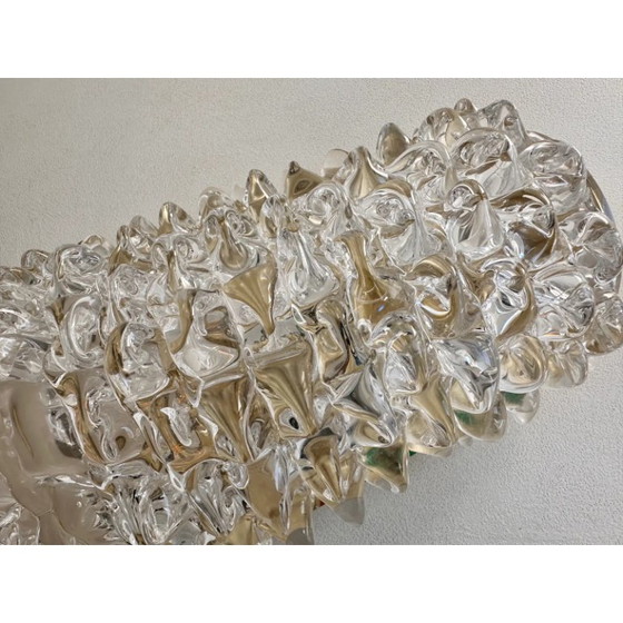 Image 1 of Ein Paar Wandleuchten im Art-Deco-Stil von Barovier, Rostrato, aus klarem italienischem Muranoglas