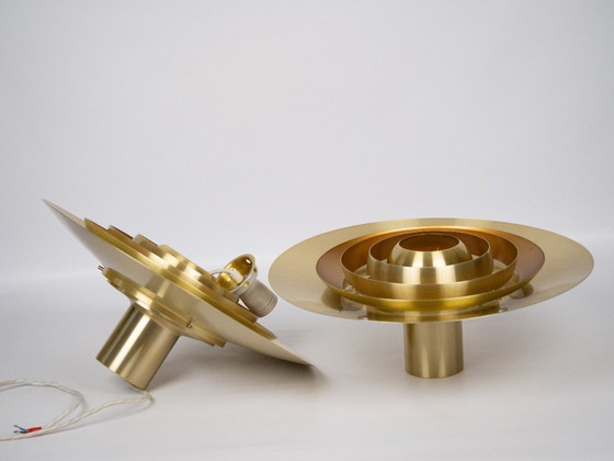 Image 1 of Pair of 2 Danish vintage P376 lamps by Bonderup and Thorup, Nordisk Solar, 1964