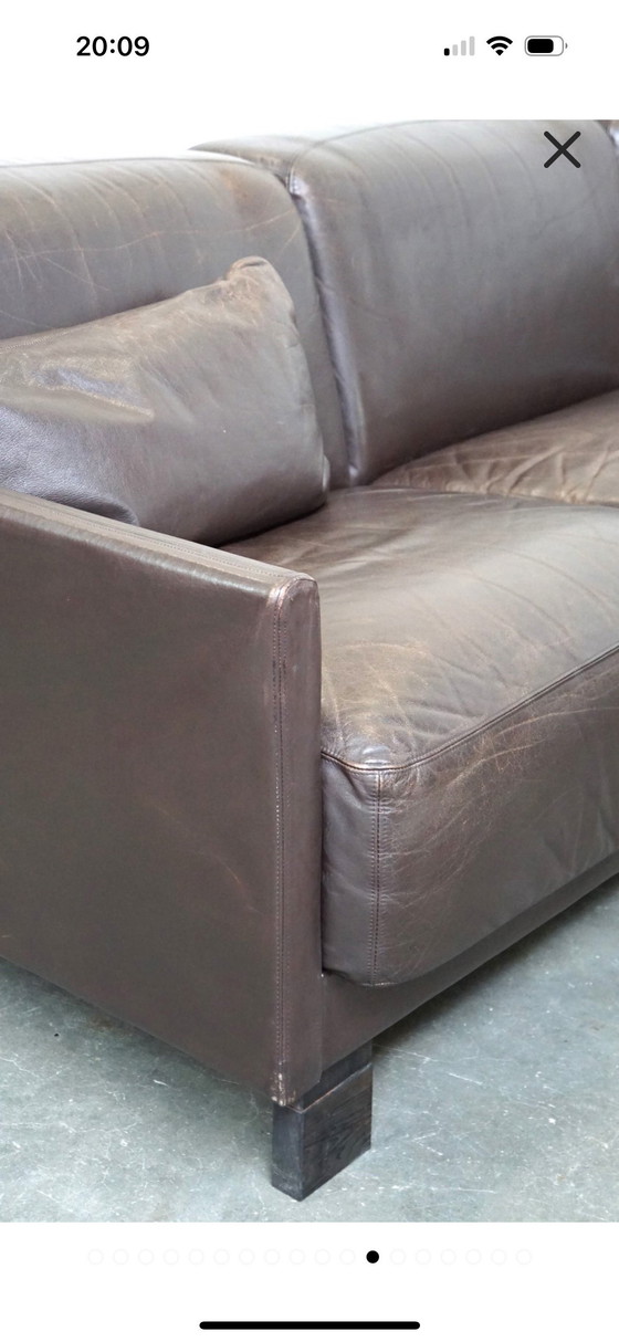 Image 1 of Canapé d'angle vintage en cuir des années 70