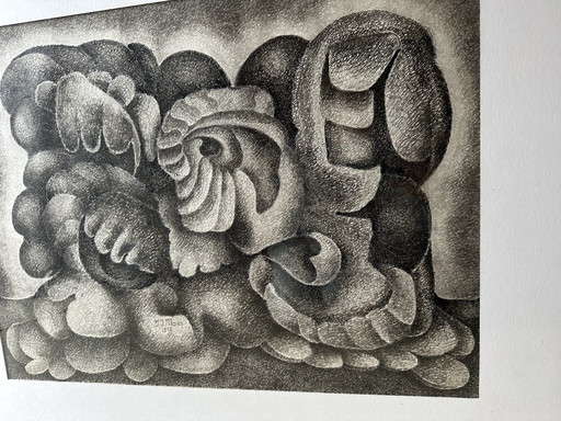 Dipinto/disegno astratto in una cornice di lusso intercambiabile