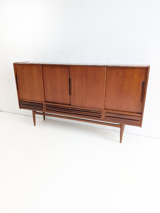 Image 1 of Dänisches Midcentury-Modern-Highboard aus Teakholz, 1960er Jahre