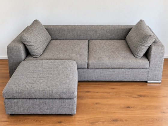 Saba Italia KARMA Design-Sofa + Hocker – Textile, Chrome (photo 2 of 5)