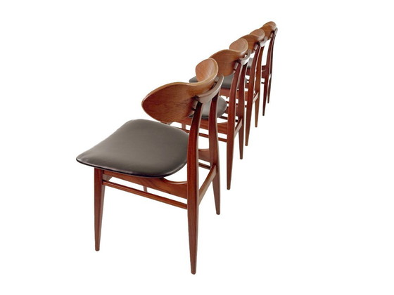 Image 1 of Louis van Teeffelen ‘Kastrup’ eetkamerstoelen voor Wébé – set van 4