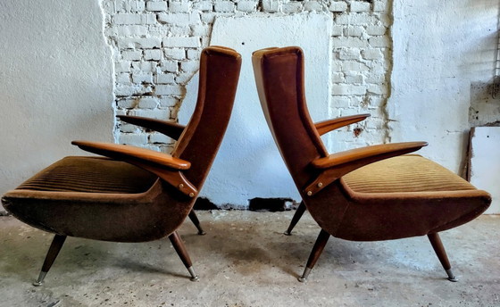 Image 1 of Midcentury Set 3-Seater Sofa and Two Armchairs Scandinavian Design