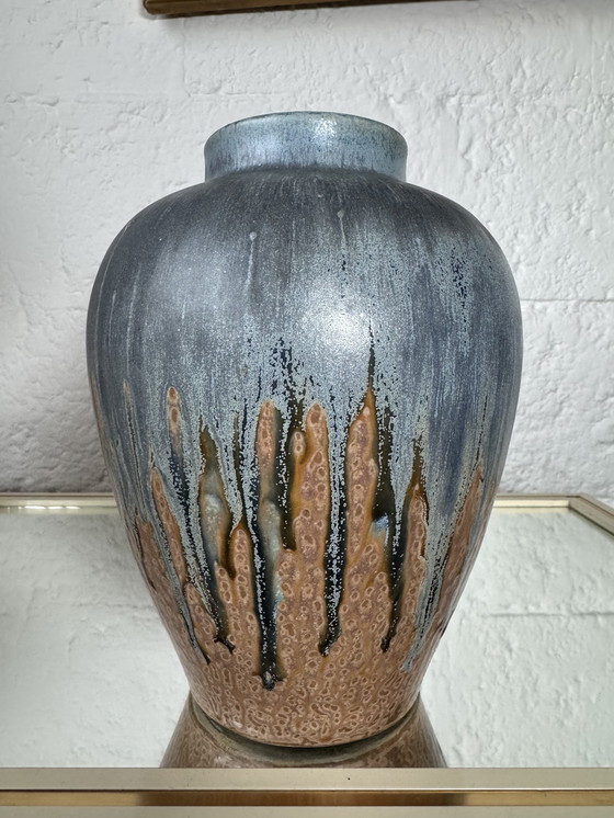 Image 1 of Art Deco flamed stoneware vase