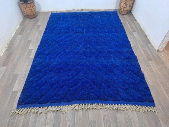 Large Traditional Handmade Blue Berber Rug 3/4 m, Aime Té, Rugs & carpets, Wool (photo 6 of 7)