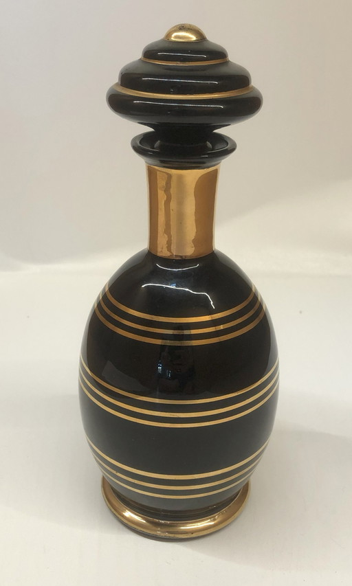 Art Deco Glass Liqueur Bottle Hyalite De Boom