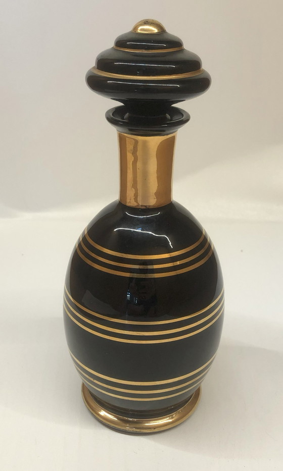 Image 1 of Art Deco Glass Liqueur Bottle Hyalite De Boom