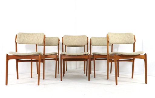 Ensemble de 6 chaises Erik Buch pour O.D. Mobler modèle 49 vintage