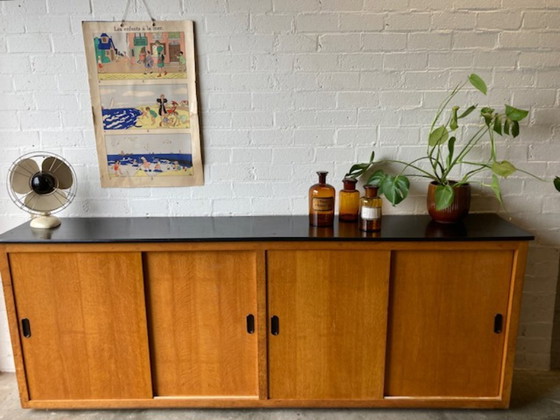 Image 1 of Vintage school cupboard sliding door cupboard dresser XL