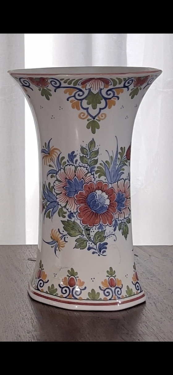 Image 1 of Wunderschönes Set polychromer Delfter Vasen