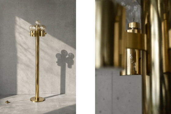 Image 1 of Vintage Mid-Century Scandinavian Modern Sculptural Gold Floor Lamp by Hans-Agne Jakobsson for Hans-Agne Jakobsson Ab, 1970s