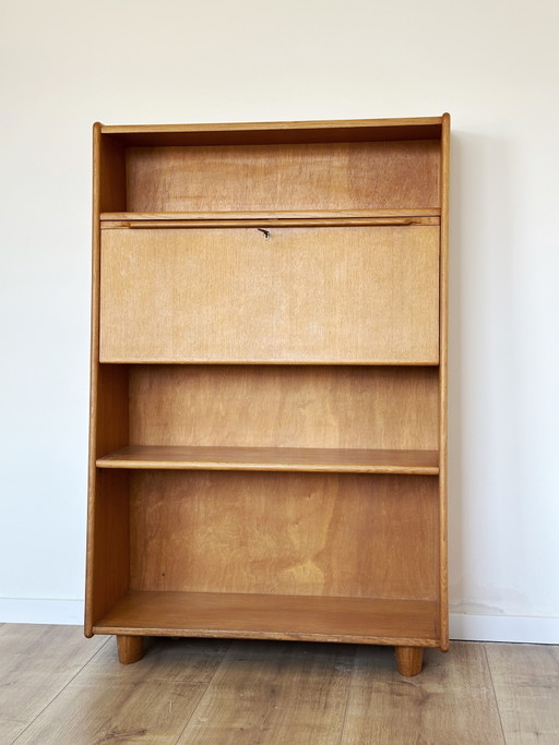 Vintage Pastoe Secretaire/Boekenkast BE04. Cees Braakman – high boards, Wood (photo 2 of 11)