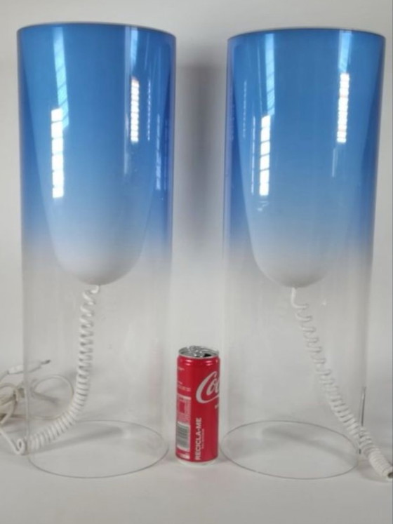 Kartell Toobe Cylindrical Large Acrylic Striking Blue Lamps – Floor lights, Plastic, Plexiglass (photo 3 of 5)