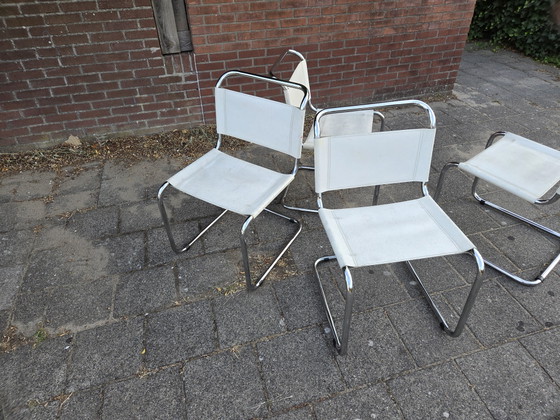 4 sedie di design, 1980 – Sedie da pranzo, Leather, Chrome (photo 5 of 9)