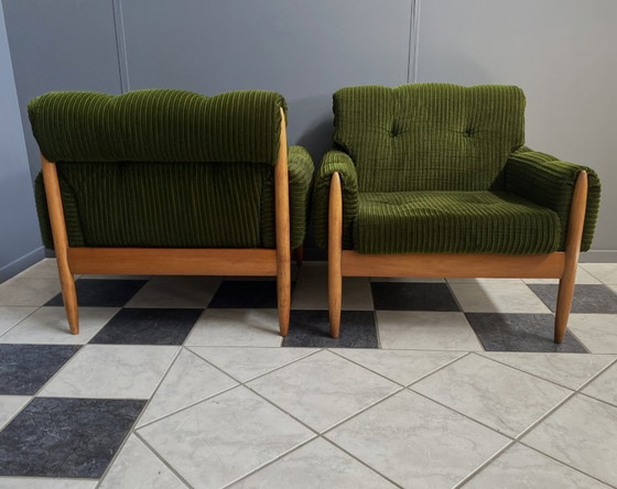 Image 1 of Set van 2 groene relaxstoelen uit de jaren 60