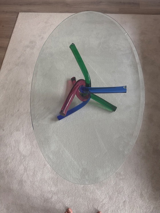 Image 1 of Table de salon en verre avec piètement artistique en verre de Murano – pièce unique