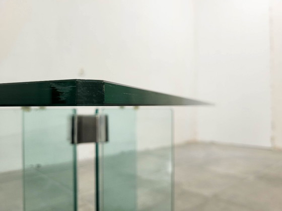 Image 1 of Vintage glazen salontafel toegeschreven aan Peter Ghyczy, 1970