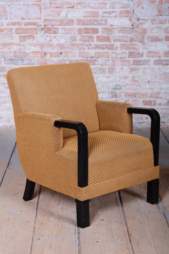 Ensemble de Sièges Art Déco Restauré, J. Halabala, UP Závody, Hêtre, Chêne, Tchèque, Années 1930 – Fauteuils (photo 10 of 36)