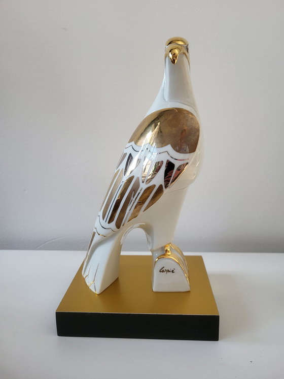 Image 1 of Vintage Statue Porcelain Eagle, Carpiè, Italy, 1970s