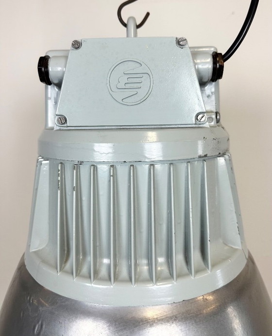 Image 1 of Vintage Silver Industrial Factory Pendant Lamp from Elektrosvit, 1960s