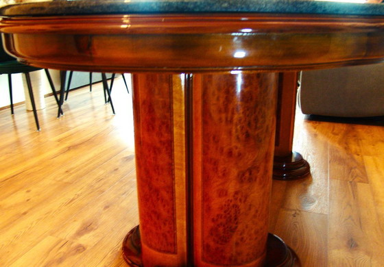 Image 1 of Eetkamerset-Antique Italiaanse eetkamer set (tafel/6 stoelen/marmer topper