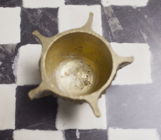 Image 1 of Messing vijzel en stamper set 2 vintage kleine kruidenmolen keuken decoratie apotheek verzamelobject metaal