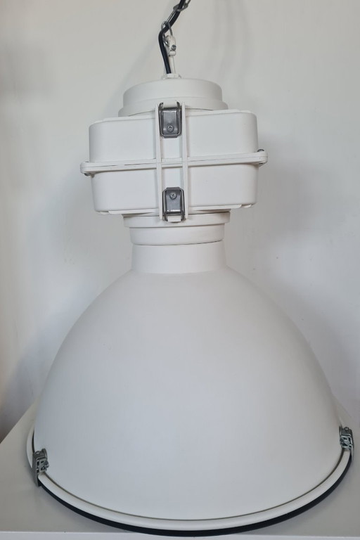 Industrial transformer XL factory lamp - matte white - vintage style
