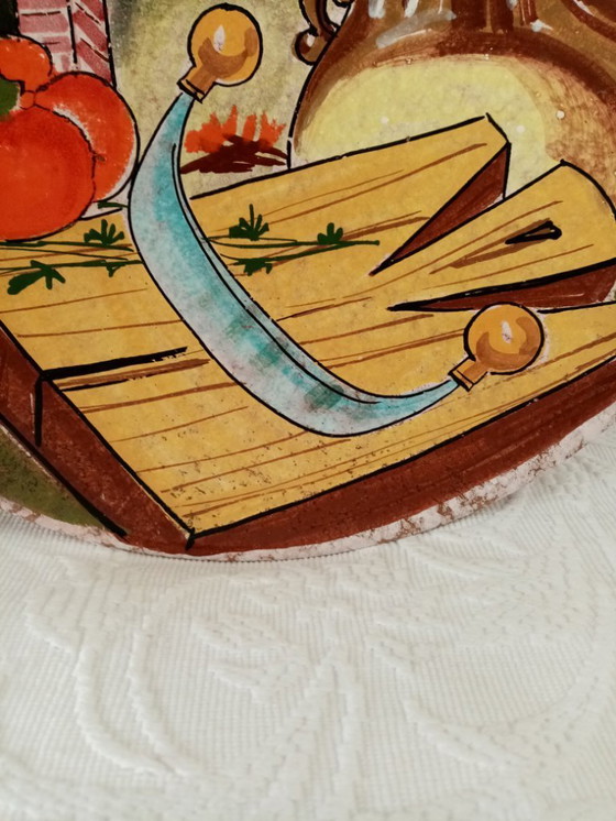 Image 1 of Plato decorativo de pared de cerámica italiana 60s (31cm)