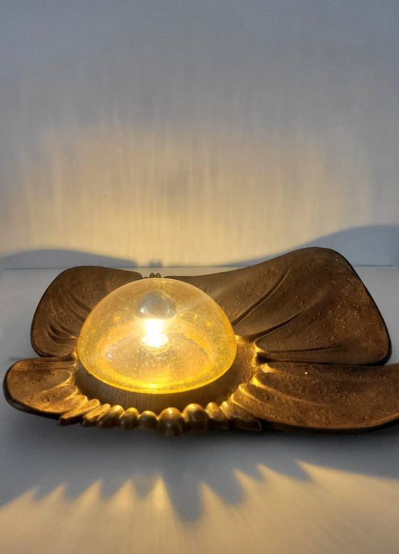 Image 1 of Monumental Sculptural Bronze Wall or Table Lamp 1960's