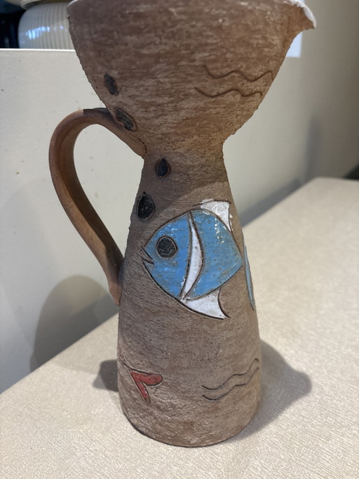 Mid-Century Italian ceramic jug (Model 6508) – Fish motif
