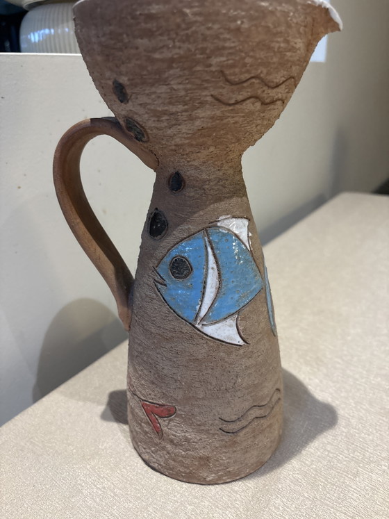 Image 1 of Mid-Century Italian ceramic jug (Model 6508) – Fish motif