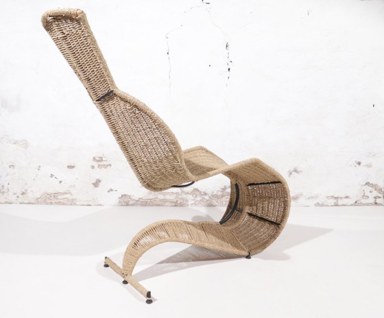 Image 1 of Tom Dixon ‘Speed’ lounge chair voor Space Design, 1990s – gevlochten touw & smeedijzer