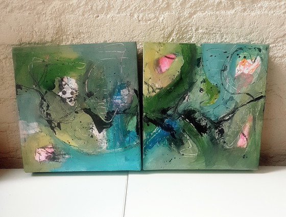 Image 1 of 2 Acrylic paintings,I come out of the egg