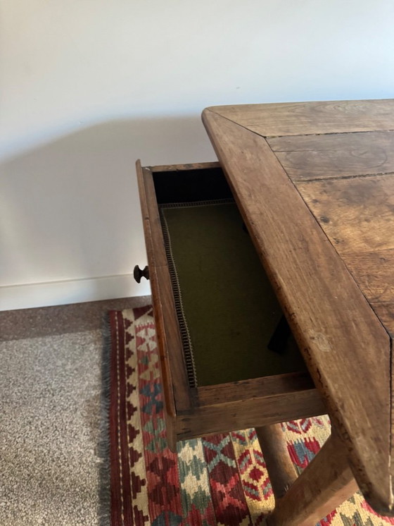 Image 1 of French farmhouse table with bench and chairs