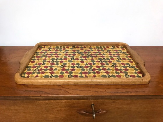 Image 1 of Zeldzame vintage theeblad uit de jaren 50, Lucienne Day Atomic Design