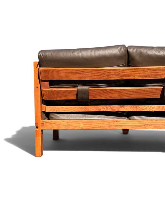 Auténtico conjunto de salón Pierre Chapo: sofá S32 y sillón S15 - Olmo y cuero (años 60) – Zona de estar (photo 23 of 23)
