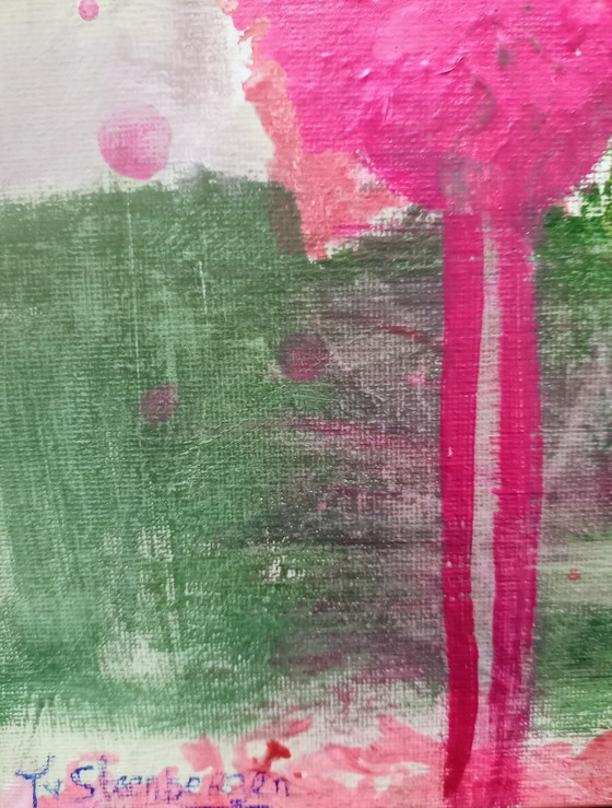 Image 1 of T van Steenbergen « Reste avec moi », nouvelle peinture acrylique