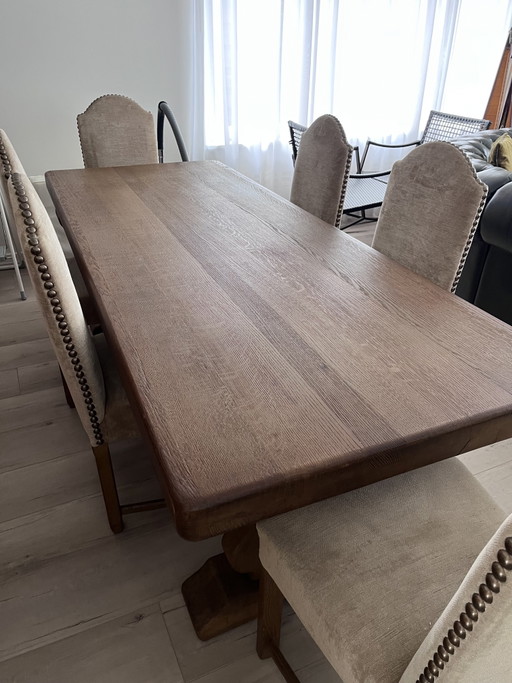 Set da pranzo in rovere massello