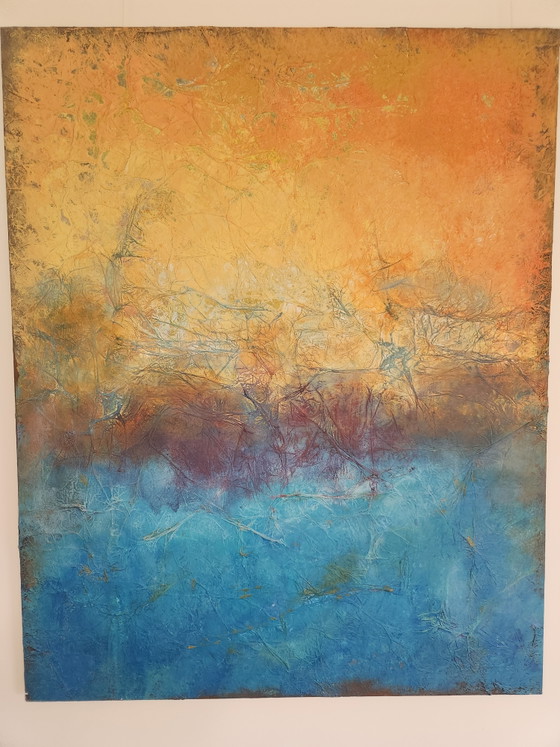 Image 1 of Beautiful Large Abstract Painting "Cold Wind" - MIKA (100x80 cm) incl. Certificate