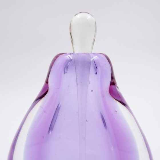 Image 1 of Murano blown glass perfume bottle, purple "Sommerso"