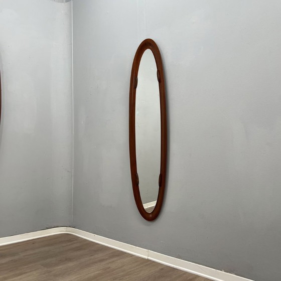 Campo E Graffi Oval Shell Mid-Century Teak Mirrors 1960s – Wood (photo 4 of 9)