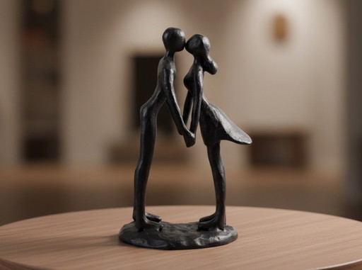 Standbeeld van een verliefd stel