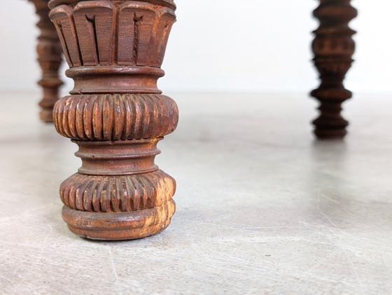 Image 1 of Ensemble de 2 fauteuils de salon indiens, fauteuils Art déco sculptés à la main