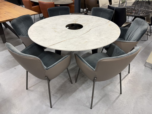 Metaform Laguna Dining Table Ceramic Himalayan Top D150