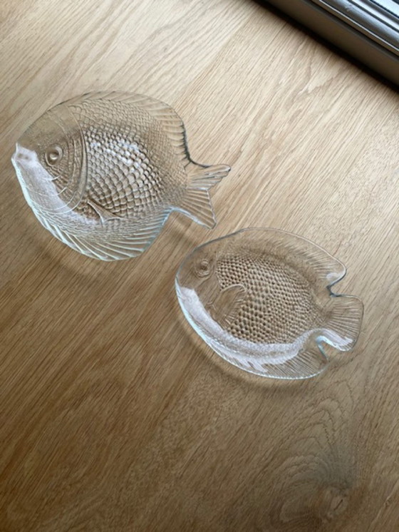 Image 1 of Stoviglie vintage in vetro a forma di pesce Arcoroc/Pasabahce