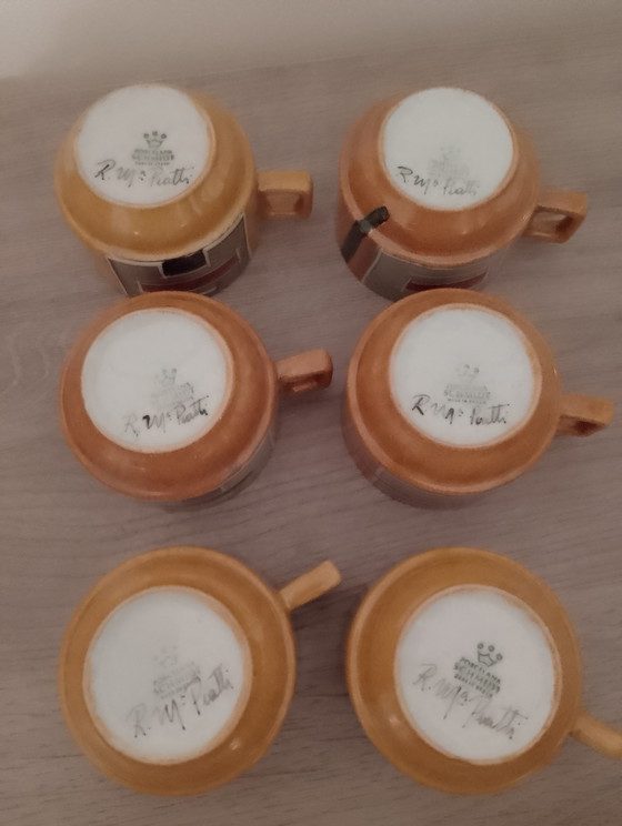 Image 1 of Espressoservies van Schmidt-porselein voor 6 personen, ontworpen door RM Piatti, Brazilië, gesigneerd, nieuw